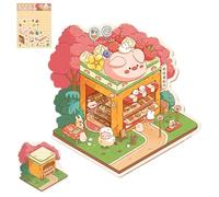 Pegatinas de casa en miniatura, pegatinas de la casa Miniatura creativa,Sticker de la de dibujos animados Efecto 3D | Haga sus propias calcomanías de escena, herramienta de decoración de álbumes