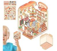 Pegatinas de escena en miniatura, haz tus propias calcomanías de casa - Calcomanías de computadora portátil de efecto 3D | Herramienta de decoración de álbumes de recortes, calcomanías de estuches par
