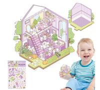 Pegatinas de escena en miniatura, haz tus propias calcomanías de casa - Calcomanías de computadora portátil de efecto 3D - Calcomanías de escena de paisajismo, herramienta de decoración de álbumes de