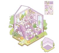 Pegatinas de escena en miniatura, haz tus propias calcomanías de casa,Calcomanías de paisajismo de Efecto 3D - Calcomanías de escena de paisajismo, herramienta de decoración de álbumes de recortes de