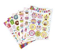 Pegatinas de fiesta de cumpleaños, 125 calcomanías de feliz cumpleaños para fiestas de cumpleaños o decoraciones de regalo