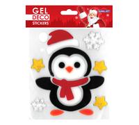 Pegatinas de gel para ventana de pingüino navideño