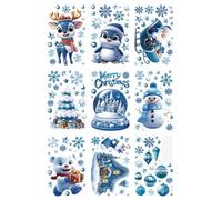Pegatinas de invierno para niños | 12 diseños de lindas decoraciones de Papá Noel de dibujos animados, pegatinas navideñas de invierno para la escuela, aula, sala de estudio, sala de estar, Navidad, d
