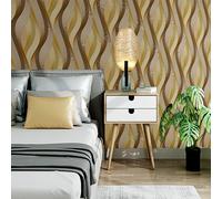 Pegatinas de pared con patrón de ondas de vinilo, papel tapiz extraíble impermeable autoadhesivo para sala de estar y dormitorio nuanhuangS 45cmx500cm