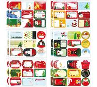 Pegatinas de sellado navideñas, etiquetas autoadhesivas para regalos navideños, 12 piezas de 108 piezas, etiqueta con nombre de elemento navideño
