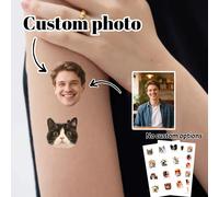 Pegatinas de tatuajes personalizadas con foto de mascota, pegatinas de tatuajes con fotos familiares personalizables, 2 tamaños: S/M, regalos del Día de San Valentín M 12patterns
