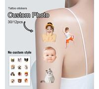 Pegatinas de tatuajes temporales con foto personalizada, pegatinas de tatuajes con fotos familiares personalizables, adecuadas para celebraciones de bodas S 12patterns