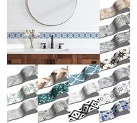 Pegatinas de zócalo de 41 estilos, pegatina impermeable para pared de cintura, pegatina de borde de suelo para cocina y baño, 10x200cm 85 10x200cm