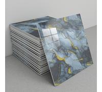 Pegatinas decorativas para azulejos, Paquete de 30 paneles pared contra salpicaduras mármol, despegables y adhesivos, 30x30 cm