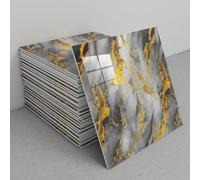 Pegatinas decorativas para azulejos, Paquete de 30 paneles pared contra salpicaduras mármol, despegables y adhesivos, 30x30 cm
