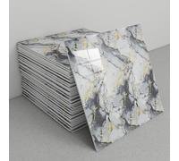 Pegatinas decorativas para azulejos, Paquete de 30 paneles pared contra salpicaduras mármol, despegables y adhesivos, 30x30 cm