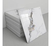 Pegatinas decorativas para azulejos, Paquete de 30 paneles pared contra salpicaduras mármol, despegables y adhesivos, 30x30 cm