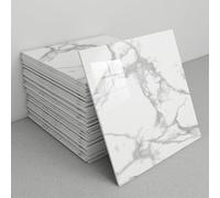 Pegatinas decorativas para azulejos, Paquete de 30 paneles pared contra salpicaduras mármol, despegables y adhesivos, 30x30 cm