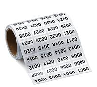 Pegatinas Etiquetas de Número Consecutivo Pegatinas de Inventario de Números Impermeables para Inventario Almacenamiento Clasificación, 0.39 x 0.78 Pulgadas(001 a 2000)