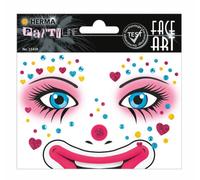 Pegatinas face art clown annie glittery foil