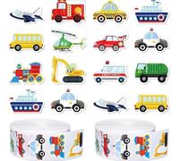 Pegatinas infantiles de dibujos animados para vehículos, rollo de 500 piezas con coches, autobuses, camiones y aviones, calcomanías reutilizables para portátiles, botellas de agua, paredes y regalos