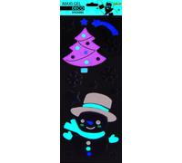 Pegatinas maxi gel deco navidad muñeco de nieve y pino