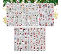 Pegatinas navideñas para uñas,Pegatinas navideñas para uñas | 5X Pegatinas de uñas de invierno Arte navideño - Calcomanías de uñas coloridas para niñas pequeñas, pegatinas de uñas de gel navideñas, pe