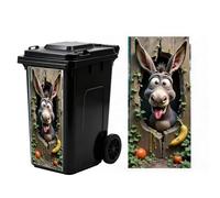 Pegatinas para cubos de basura 2D impermeables, diseño de animales | Calcomanías para cubo de basura con ruedas para parque, callejón, acera, calle, patio, jardín al aire libre