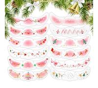 Pegatinas para la cara de Navidad, 12 piezas de accesorios de belleza de - pegatinas navideñas decoraciones | para, vacaciones, festivales, Halloween, sesión de fotos, rendimiento
