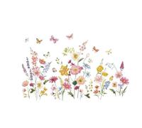 Pegatinas Pared Decorativas Wildflower Flower Wall Stickers Decals Bedroom Living Room Home Office Decor(54cmwidex34cmhigh)