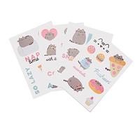 Pegatinas Pusheen impermeables y reutilizables - Paquete de pegatinas | 16 stickers, optimas pegatinas para móvil, ordenador, tablet, etiqueta para botellas