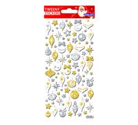 Pegatinas tweeny foamy navidad decoracion pinos purpurina