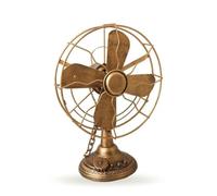 Pegciuho de Ventilador Decorativo Diseño Clásico Ornamento Industrial Base Reforzada Metal Acabado Realista Adecuado para Decoradores Fotografía Estudio Exhibición Coleccionista, Dorado