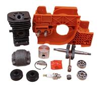 PEGGYLIN Kit de reconstrucción de motor de cigüeñal y cilindro de cárter de 38 mm, compatible con motosierra HUSQVARNA 137, 142, 137E y 142E, chapado en Nikasil.