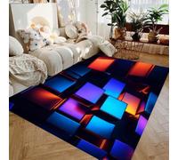 PEIHUODAN Alfombra Arte Geométrico Visual 3D De Franela Suave Lavable Alfombra Salón Moderna Antideslizante Ilusión Óptica Alfombra De Suelo Dormitorio Decoración (Color 3,160x200cm)