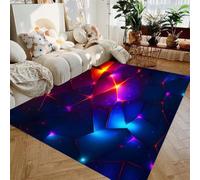 PEIHUODAN Alfombra Arte Geométrico Visual 3D De Franela Suave Lavable Alfombra Salón Moderna Antideslizante Ilusión Óptica Alfombra De Suelo Dormitorio Decoración (Color 5,80x120cm)