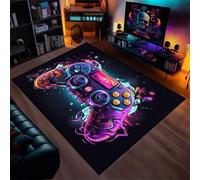 PEIHUODAN Alfombra Graffiti Gaming Moderna Imprescindible para Habitaciones Adolescentes, Cuartos Infantiles O Salas De E-Sports, Alfombra Zona Efectos Neón Deslumbrantes (Game 1,80x120cm)