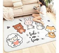 PEIHUODAN Alfombra Infantil Animal Elefante Dinosaurio León Jirafa Gato Alfombra de Salón Grande Alfombra Antideslizante para Habitación de Niños y Niñas Almohadilla de Juego (Color4,120x160 cm)