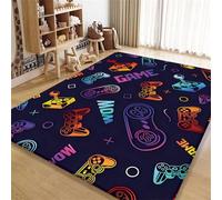PEIHUODAN Alfombras Decorativas Modernas De Grafiti Colorido para Salas De Juegos, Moqueta Gamer para Niños Y Adolescentes, Felpudos para Suelo De Dormitorio Y Área Esports (Color 4,120x180cm)