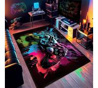 PEIHUODAN Alfombras Dormitorio para Adolescente Gamer 3D Anime Gaming Alfombrillas Antideslizantes Accesorios Decoración Hogar Alfombras Jugador para Sala De Juegos Sala De Estar Sofá (Red,100x150cm)