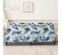 PEIHUODAN Funda para Sofá Cama Sin Brazos Patrón Flores Hojas Verde (Color 3,L 190-210 CM)