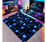 PEIHUODAN Ilusión Visual Alfombra Habitación Adolescentes, Dinosaurio Coche de Carreras Campo de Fútbol Antideslizante Suave, Alfombra de Juego para Sala de Juegos y Gaming, 100x150 cm, Color 2