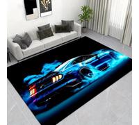 PEIHUODAN Ilusión Visual Alfombra Habitación Adolescentes, Dinosaurio Coche de Carreras Campo de Fútbol Antideslizante Suave, Alfombra de Juego para Sala de Juegos y Gaming, 50x80 cm, Color 1