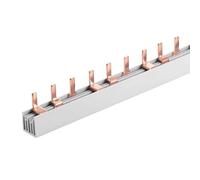 Peine de alimentación para conexión cuadro eléctrico, 3P 12 pines 210 mm, barra colectora para interruptores magnetotérmicos y diferenciales, BusBar modular 63 A
