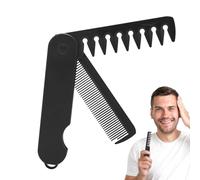 Peine Plegable para Hombres Antiestático, Portátil, Dientes Finos, Anchos
