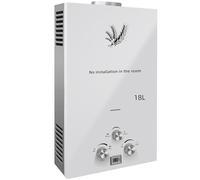 PEIXU 18L Calentador de Agua de Gas GLP Butano y Propano 36KW Calentador de Agua Calentador de Agua LPG Instantáneo Portátil,Modos de Invierno y Verano,Blanco,para Ducha Al Aire Libre,Baño,Camping