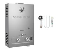 PEIXU 8L 16KW Calentador de Agua de Gas GLP Butano y Propano Calentador de Agua Calentador de Agua LPG Instantáneo Portátil,Modos de Invierno y Verano,para Ducha Al Aire Libre,Baño,Camping