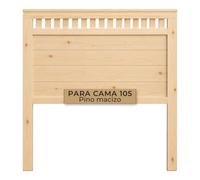 PEJECAR Cabecero de Cama 105 Madera Maciza de Pino sin Pintar y Montado | Bora Cabezal Juvenil o para Invitados con Patas al Suelo | Se Cuelga en Pared con Altura Regulable | Estilo Rústico y Clásico