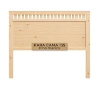 PEJECAR Cabecero de Cama 135 Madera Maciza de Pino sin Pintar y Montado | Bora Cabezal de Matrimonio con Patas al Suelo | Se Cuelga en Pared con Altura Regulable | Estilo Rústico Clásico Dormitorio