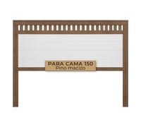 PEJECAR Cabecero de Cama 150 Pino Macizo Tono Nogal y Blanco y Montado | Bora Cabezal de Matrimonio con Patas al Suelo | Se Cuelga en Pared con Altura Regulable | Estilo Rústico Clásico Dormitorio