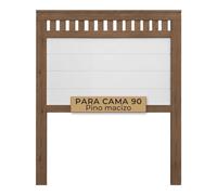 PEJECAR Cabecero de Cama 90 Pino Macizo Tono Nogal y Blanco y Montado | Bora Cabezal Juvenil o para Invitados con Patas al Suelo | Se Cuelga en Pared con Altura Regulable | Estilo Rústico y Clásico