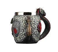 PEKJDS Juego de tronos Copa rural nórdica pirata gótica, cerveza para hombres tankard, Copa festiva de bares retro (A)