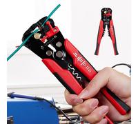 Pelacables autoajustable 3 en 1, herramienta de crimpado automático de corte de alambre 10-24 AWG, herramienta de pelado de cables eléctricos multiusos de 8 pulgadas