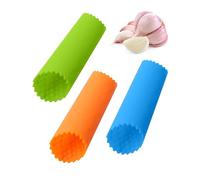 Pelador de Ajos de Silicona - 3 Rodillos de Ajo, Utensilios y Herramientas de Cocina Simples y Prácticas (Azul, Verde, Naranja)