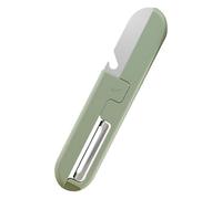 Pelador de frutas - 2 en 1 plegable antideslizante y portátil - Pelador y rebanador para zanahorias, para verduras, pepino, pera, zanahoria, hogar, cocina, exterior, picnic y camping